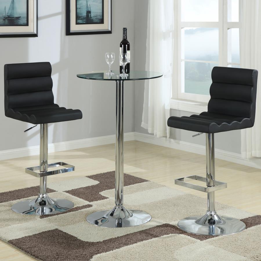 CoasterEveryday - Abiline - Glass Top Round Bar Table - Chrome - 5th Avenue Furniture