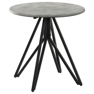 CoasterEveryday - Hadi - Round End Table With Hairpin Legs - Cement And Gunmetal - 5th Avenue Furniture