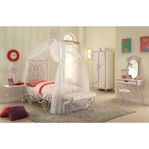ACME - Priya II - Twin Bed - White & Light Purple - 5th Avenue Furniture