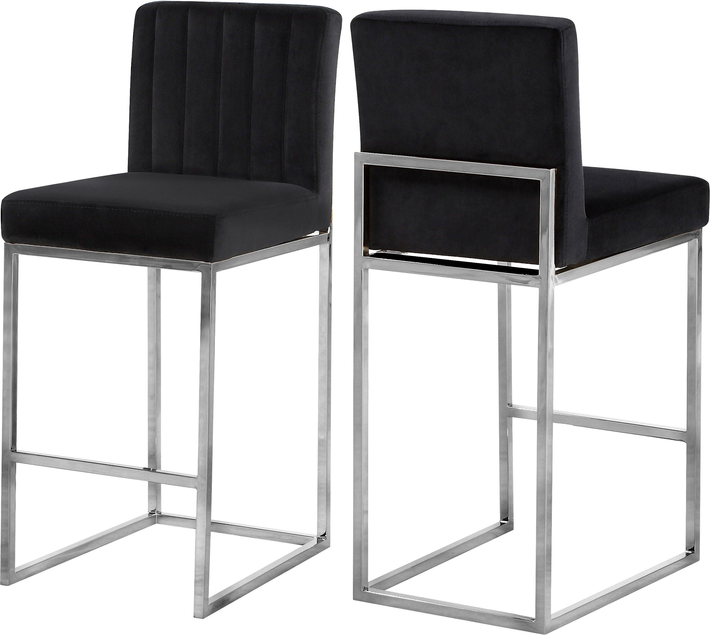 Meridian Furniture - Giselle - Stool with Chrome Legs - 5th Avenue Furniture