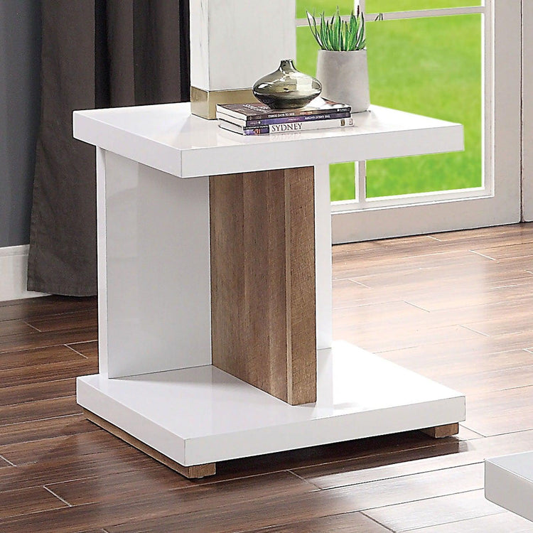 Furniture of America - Moa - End Table - White / Natural Tone - 5th Avenue Furniture