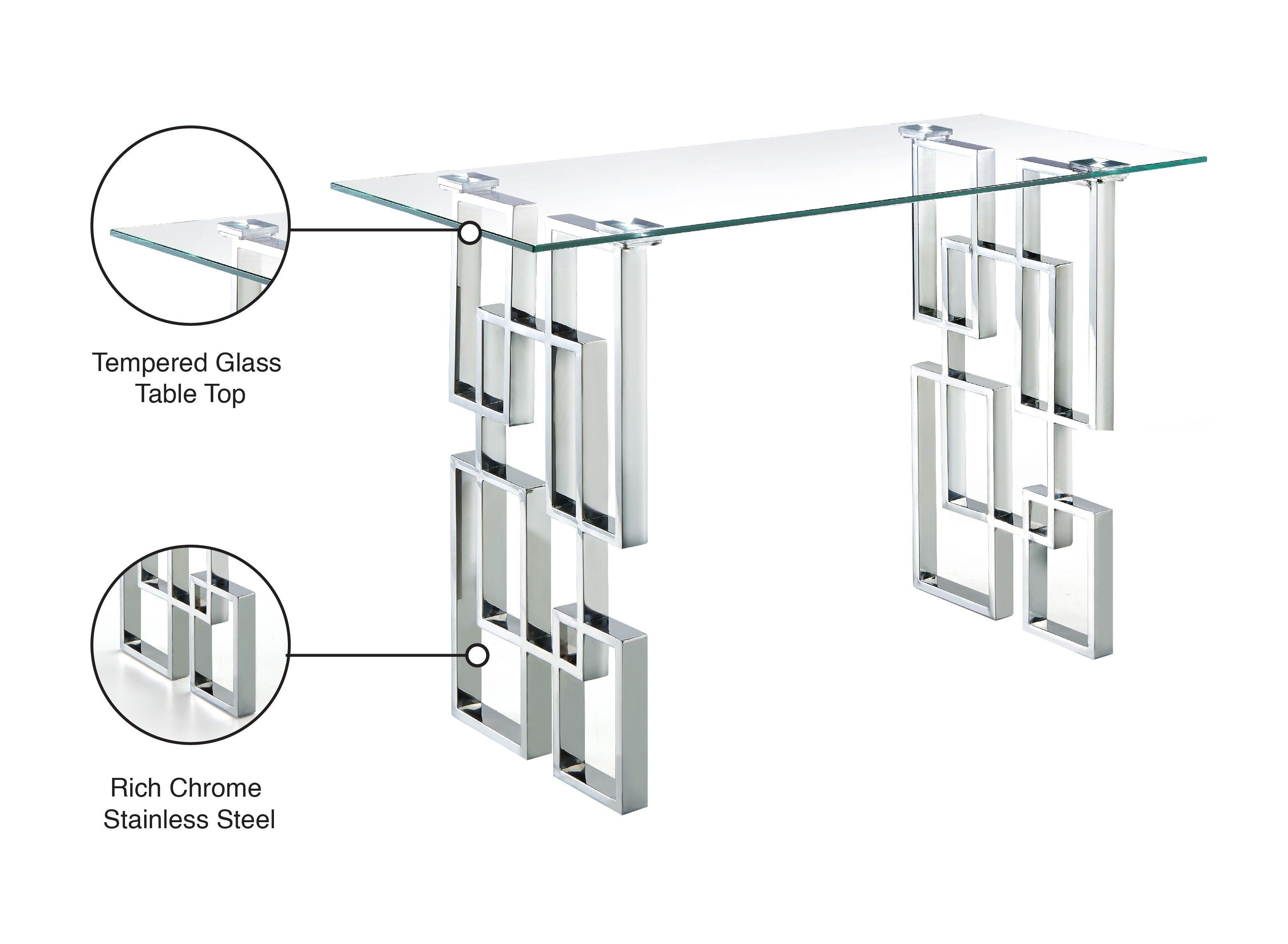 Meridian Furniture - Alexis - Console Table - Pearl Silver - 5th Avenue Furniture