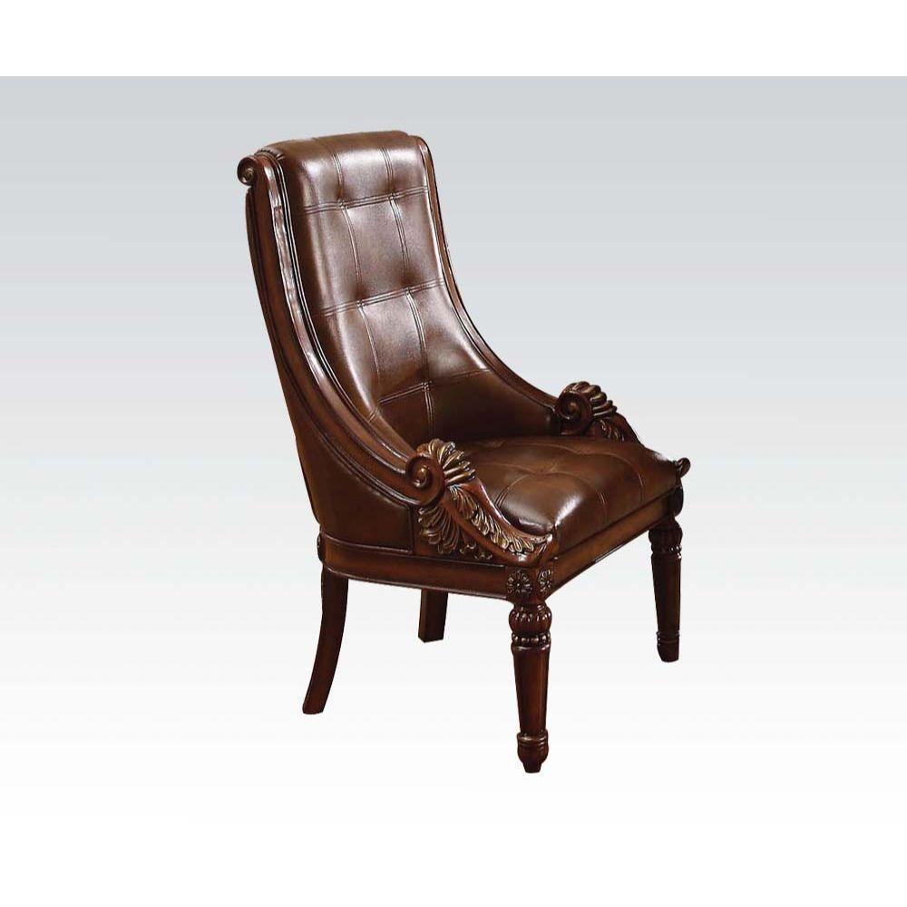ACME - Winfred - Side Chair - PU & Cherry - 5th Avenue Furniture