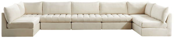 Meridian Furniture - Jacob - Modular Sectional 7 Piece - Cream - 5th Avenue Furniture
