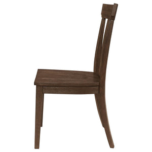 Coaster Fine Furniture - Reynolds - Slat Back Dining Side Chair - Brown Oak (Set of 2) - 5th Avenue Furniture