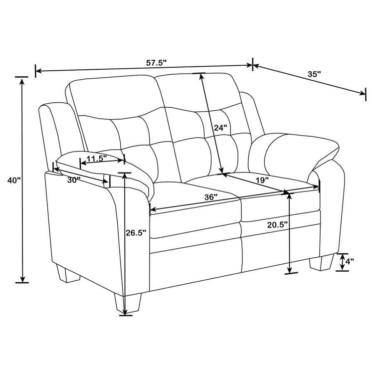 CoasterEveryday - Finley - Tufted Upholstered Loveseat - Black - 5th Avenue Furniture