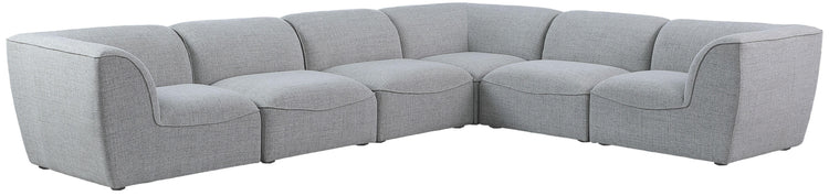 Meridian Furniture - Miramar - Modular Sectional 6 Piece - Gray - Fabric - Modern & Contemporary - 5th Avenue Furniture