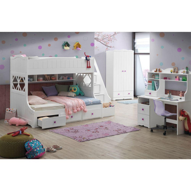 ACME - Meyer - Twin Over Full Bunk Bed - White - 5th Avenue Furniture