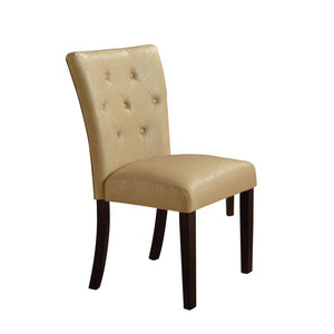 ACME - Bethany - Side Chair (Set of 2) - Cream PU & Walnut - 5th Avenue Furniture