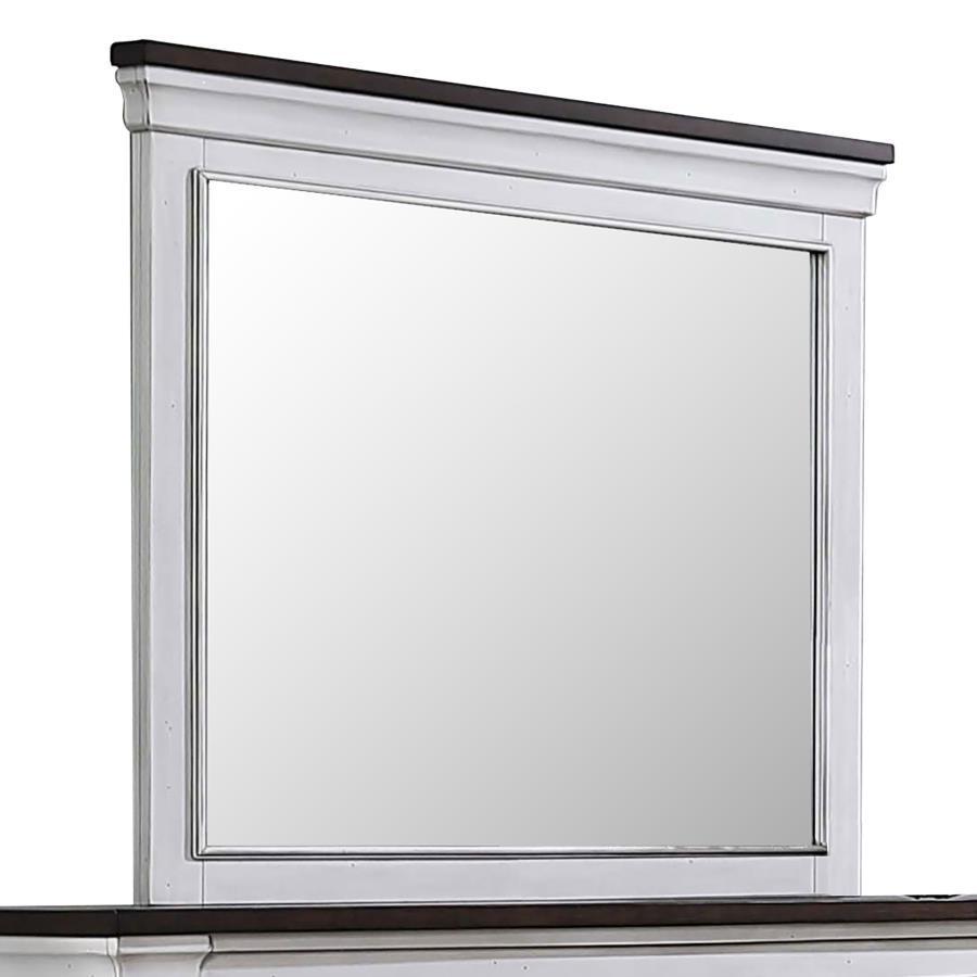 CoasterEssence - Hillcrest - Rectangular Dresser Mirror - Dark Rum And White - 5th Avenue Furniture