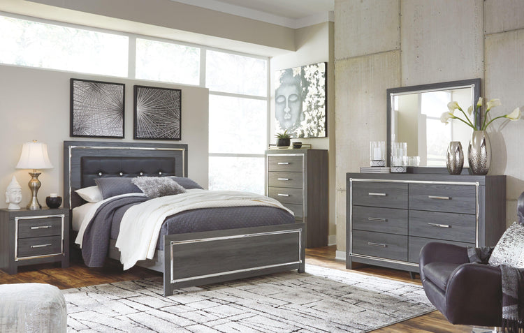 dresser with mirror grey Everly Living Durham 6-Drawer Dresser and Mirror Set in Gray