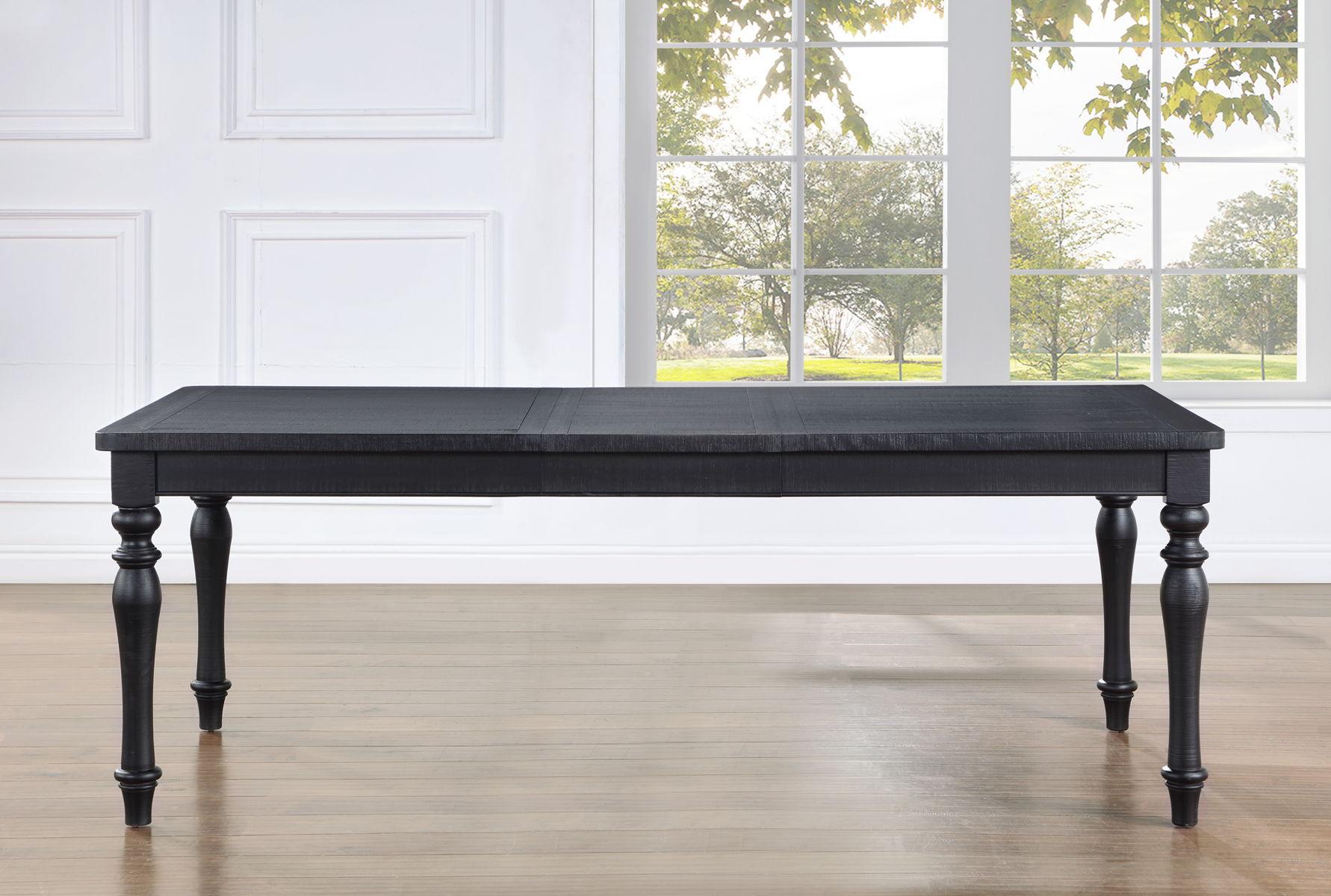 Steve Silver Furniture - Odessa - Dining Table With Leaf - Black - 5th Avenue Furniture