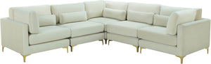 Meridian Furniture - Julia - Modular Sectional - Cream - Fabric - 5th Avenue Furniture