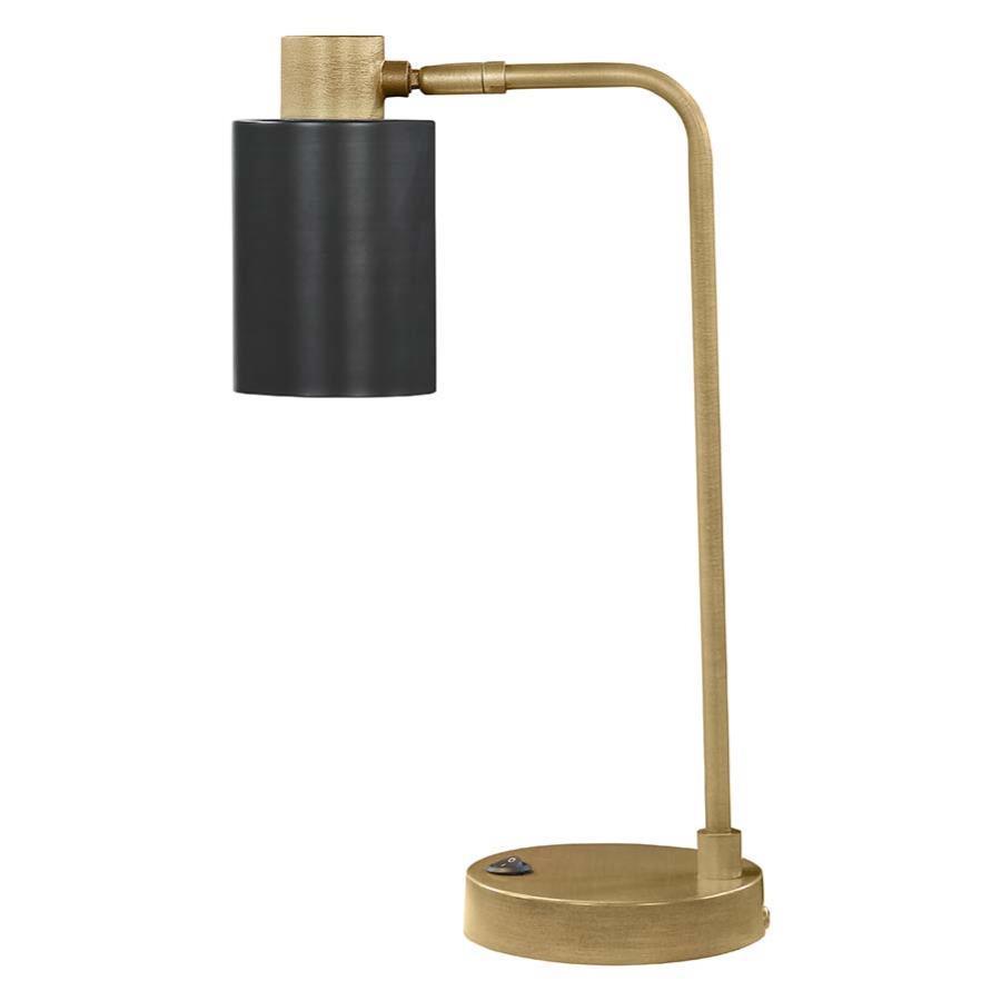 CoasterEssence - Cherise - Adjustable Shade Table Lamp - Antique Brass And Matte Black - 5th Avenue Furniture