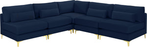 Meridian Furniture - Julia - Modular Sectional 5 Piece - Navy - Fabric - 5th Avenue Furniture