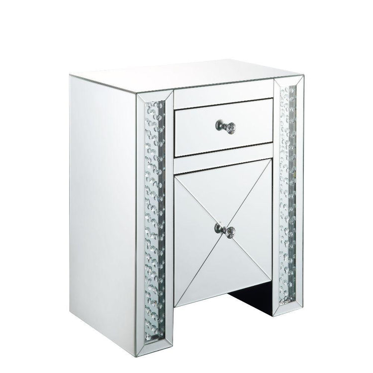 ACME - Maisha - Accent Table - Mirrored & Faux Crystals - 5th Avenue Furniture