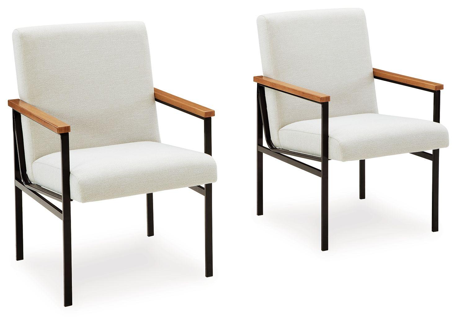 Signature Design by Ashley® - Dressonni - Brown - Dining Upholstered Arm Chair (Set of 2) - 5th Avenue Furniture