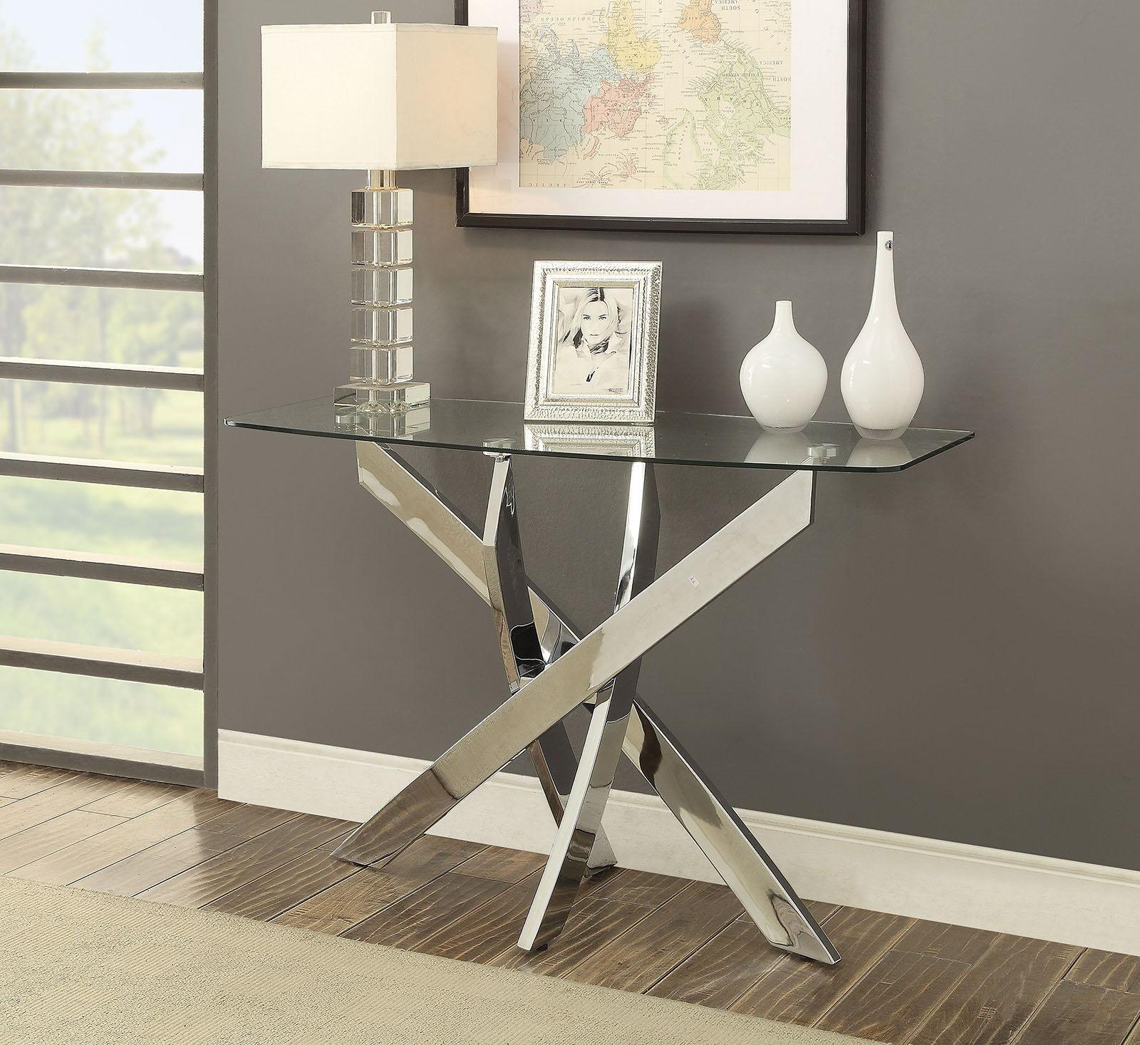 Furniture of America - Laila - Sofa Table - Pearl Silver - 5th Avenue Furniture