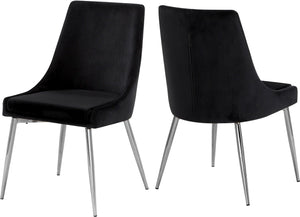 Meridian Furniture - Karina - Dining Chair with Chrome Legs (Set of 2) - 5th Avenue Furniture
