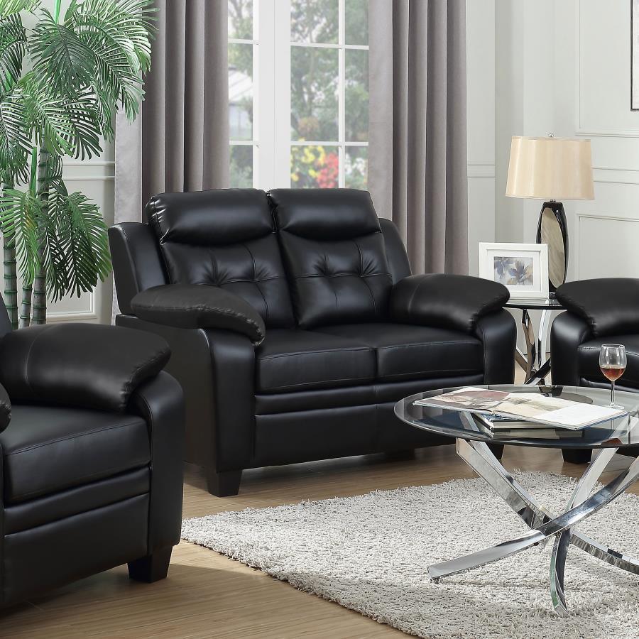 CoasterEveryday - Finley - Tufted Upholstered Loveseat - Black - 5th Avenue Furniture