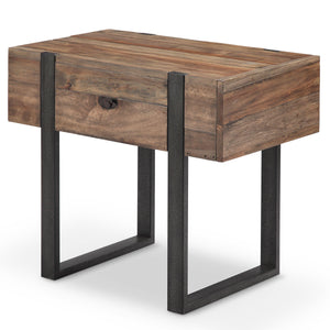 Magnussen Furniture - Prescott - Modern Reclaimed Wood Chairside End Table - Rustic Honey - 5th Avenue Furniture