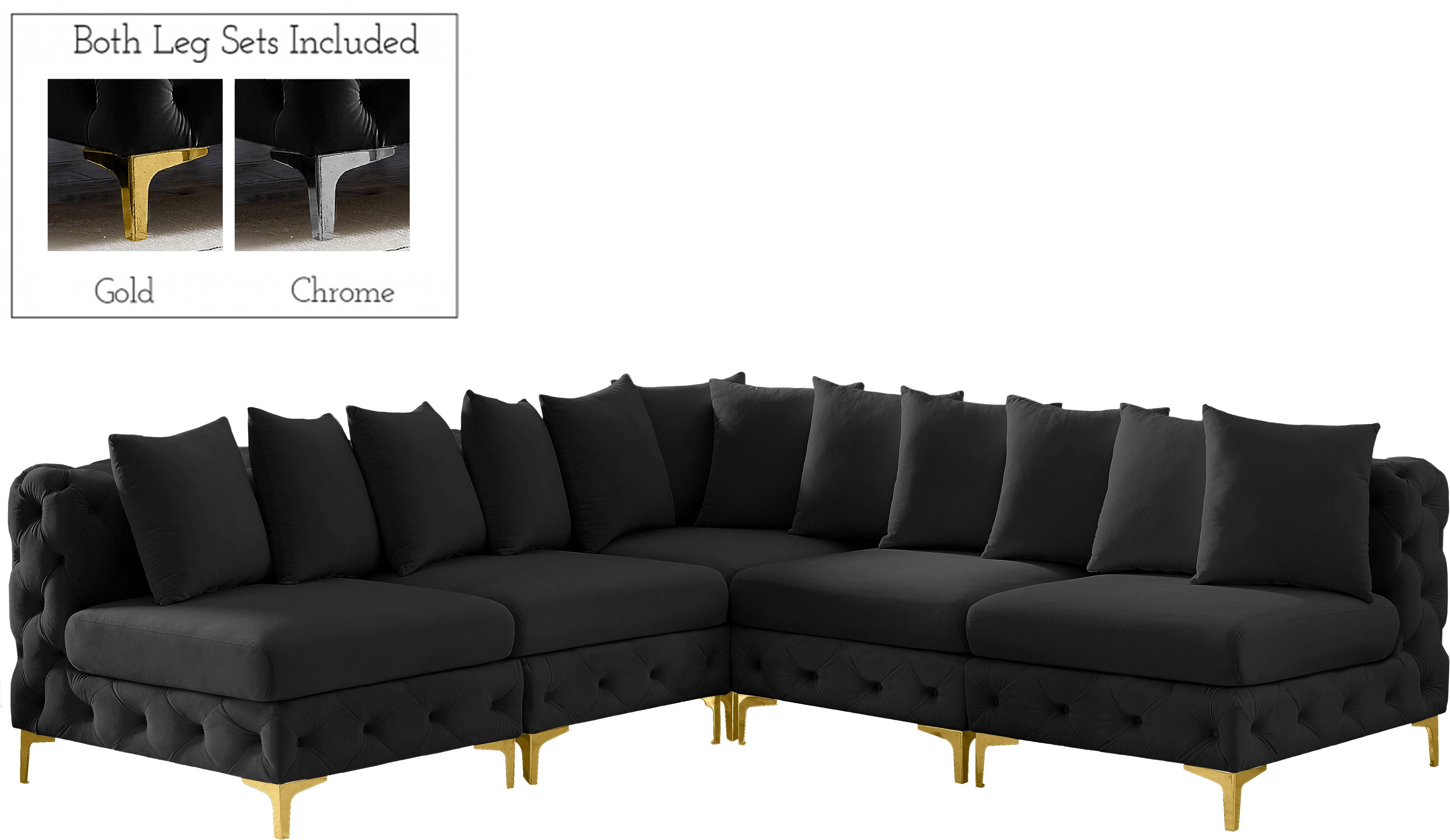 Meridian Furniture - Tremblay - Modular Sectional 5 Piece - Black - Fabric - Modern & Contemporary - 5th Avenue Furniture