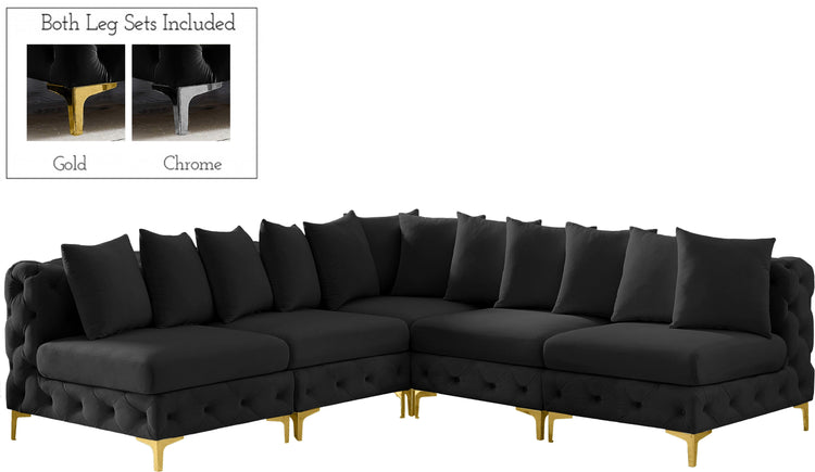 Meridian Furniture - Tremblay - Modular Sectional 5 Piece - Black - Fabric - Modern & Contemporary - 5th Avenue Furniture