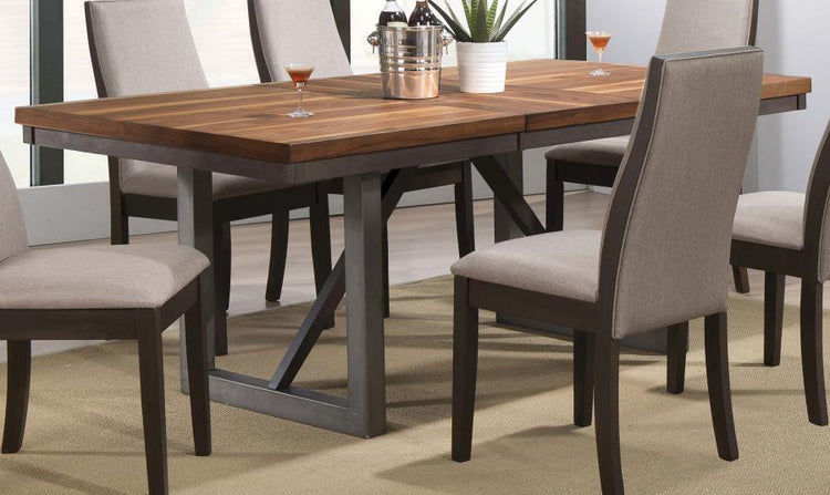 CoasterEssence - Spring Creek - Dining Table With Extension Leaf - Natural Walnut - 5th Avenue Furniture