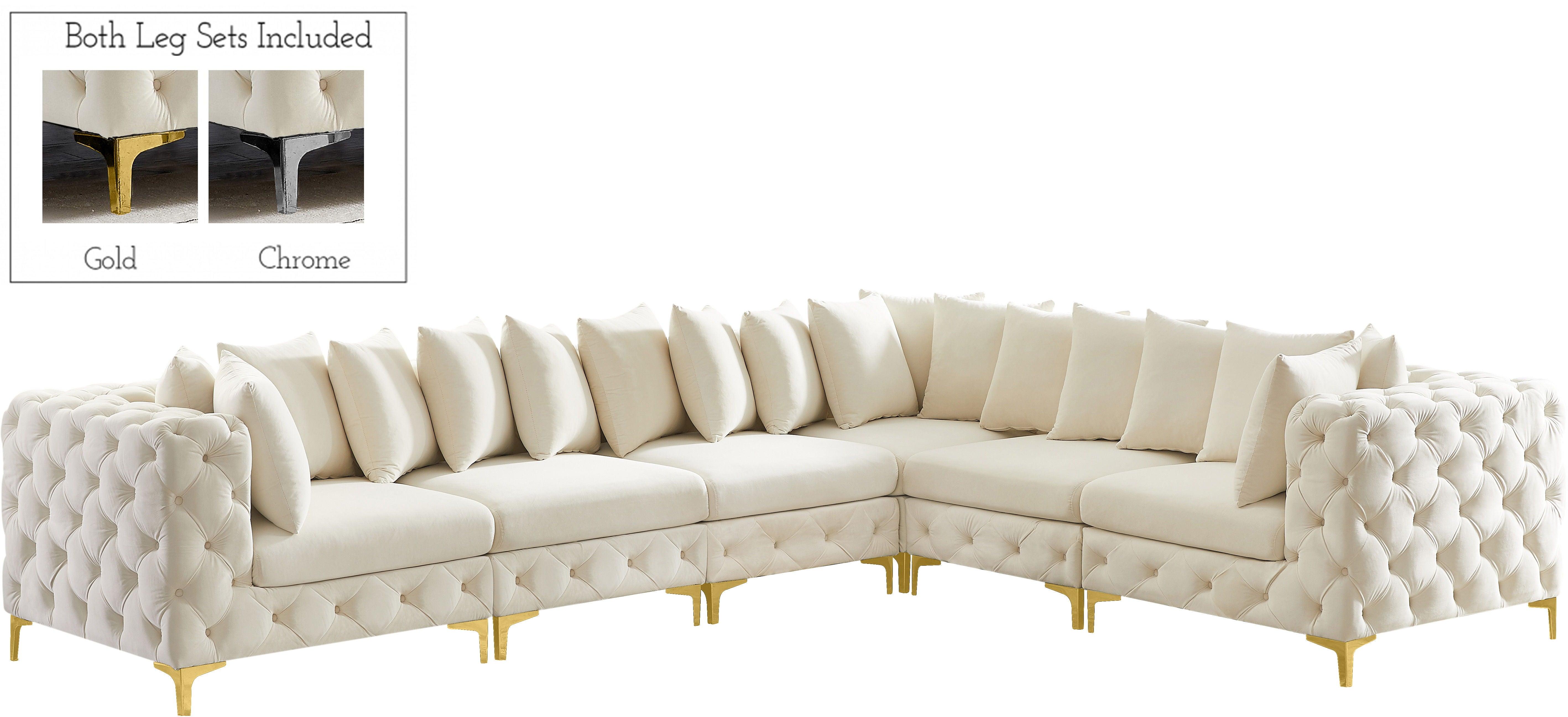 Meridian Furniture - Tremblay - Modular Sectional 6 Piece - Cream - Fabric - 5th Avenue Furniture