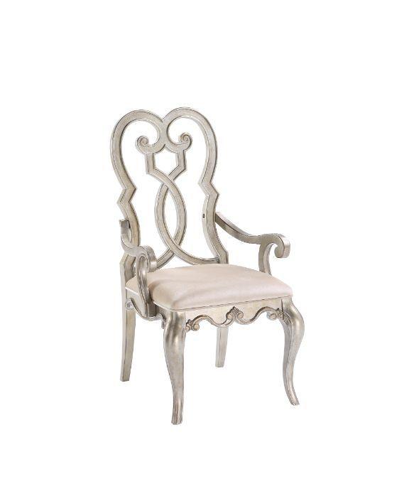 ACME - Esteban - Chair (Set of 2) - Ivory Velvet & Antique Champagne Finish - 5th Avenue Furniture