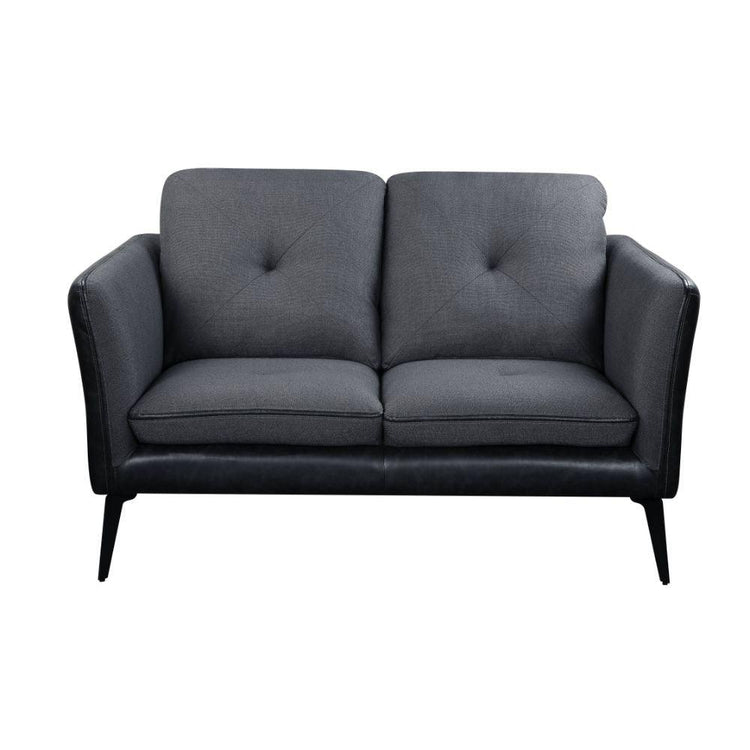 ACME - Harun - Loveseat - Gray Fabric & PU - 5th Avenue Furniture