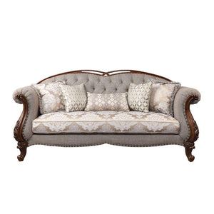 ACME - Miyeon - Sofa - Fabric & Cherry - 5th Avenue Furniture
