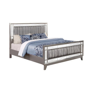 CoasterEssence - Leighton - Panel Bed with Mirrored Accents - 5th Avenue Furniture