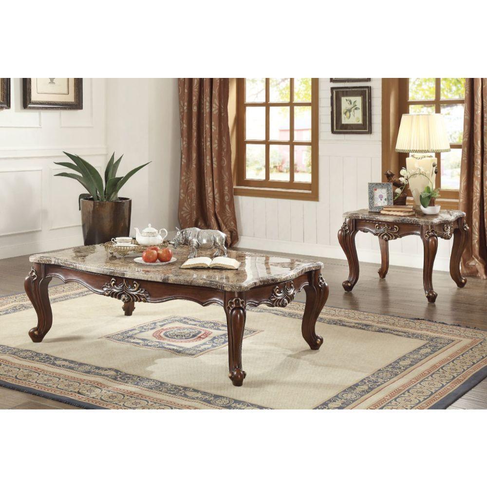 ACME - Shalisa - Coffee Table - Marble & Walnut - 5th Avenue Furniture