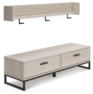 Signature Design by Ashley® - Socalle - Natural - Bench With Coat Rack - 5th Avenue Furniture