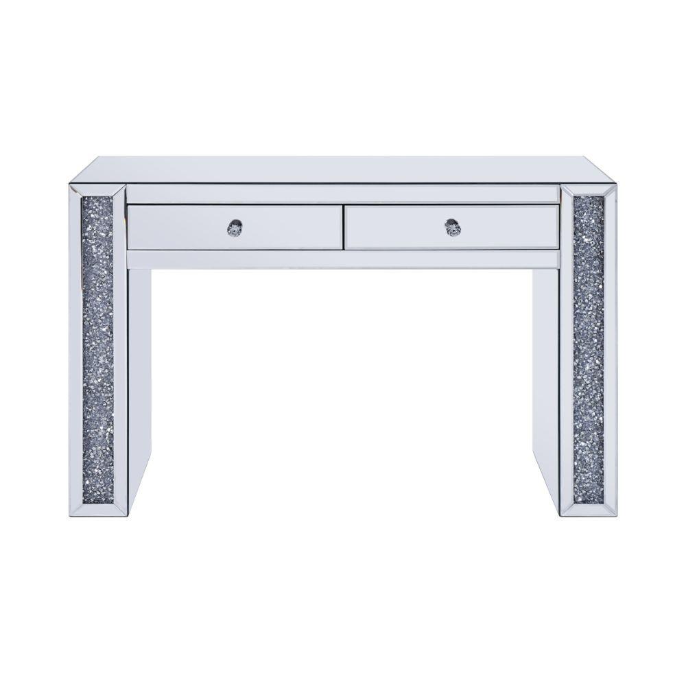 ACME - Noralie - Vanity Desk - Mirrored & Faux Diamonds - 5th Avenue Furniture