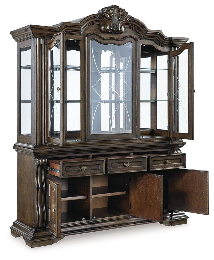 Maylee - Dark Brown - Dining Buffet And Hutch - 5th Avenue Furniture
