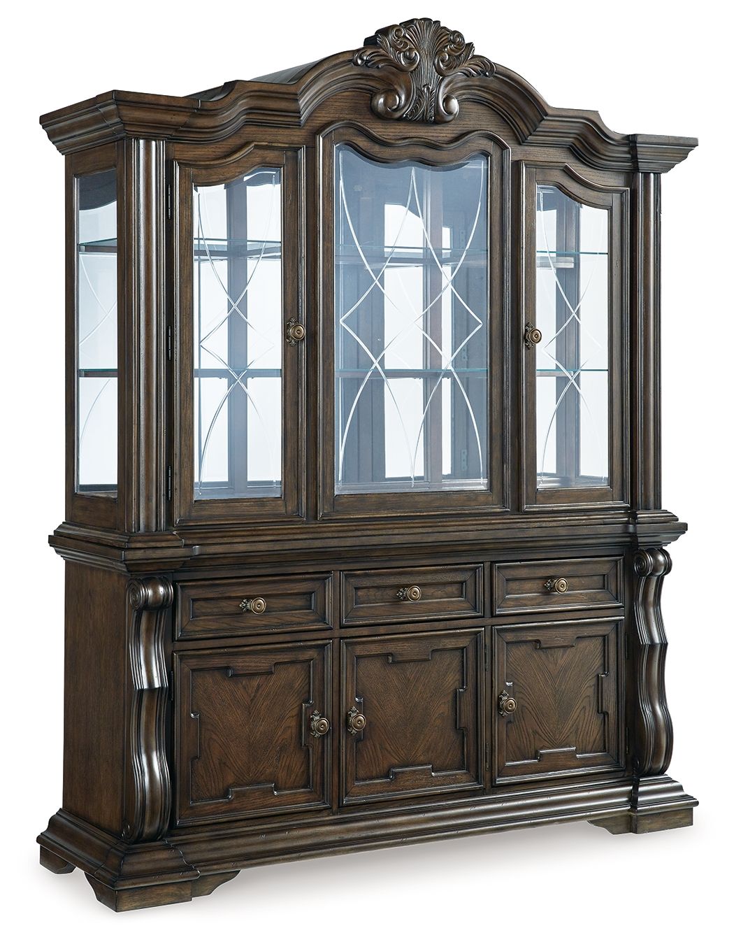 Maylee - Dark Brown - Dining Buffet And Hutch - 5th Avenue Furniture