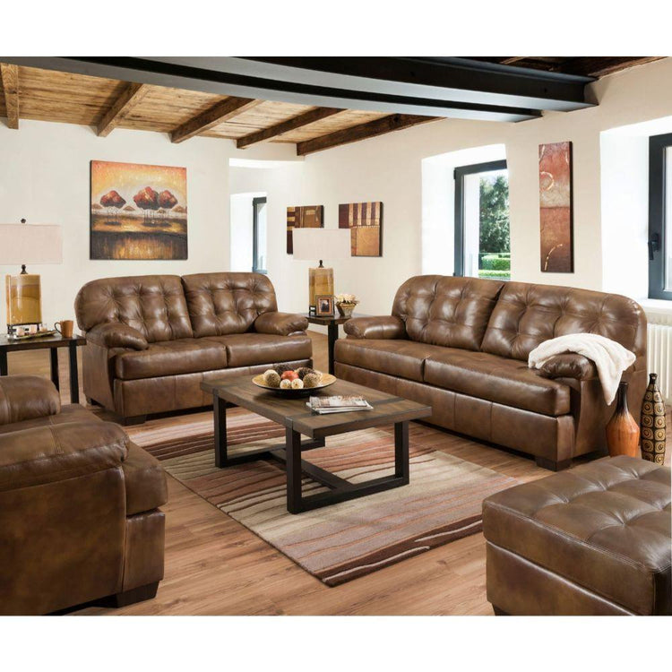 ACME - Saturio - Sofa - 2-Tone Brown Top Grain Leather Match - 5th Avenue Furniture