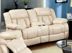 Furniture of America - Barbado - Loveseat With 2 Recliners - Ivory - 5th Avenue Furniture