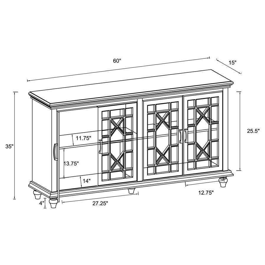 CoasterEssence - Kovu - 4-Door Accent Cabinet - Black - 5th Avenue Furniture