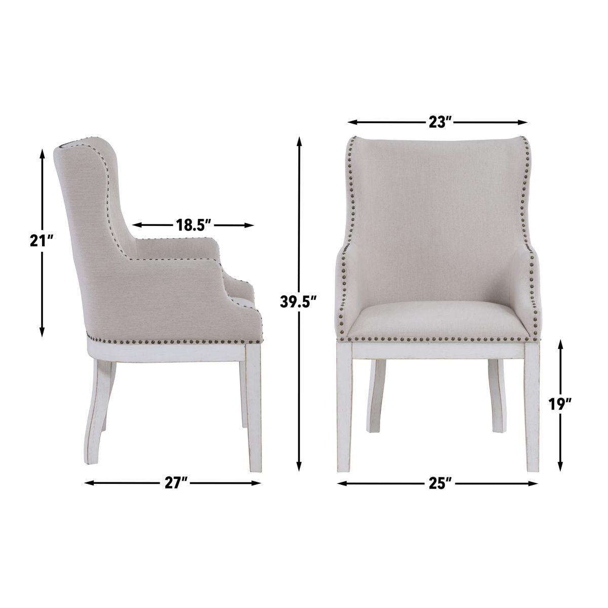 Steve Silver Furniture - Warren - Arm Chair (Set of 2) - White - 5th Avenue Furniture