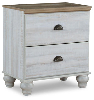 Signature Design by Ashley® - Haven Bay - Brown / Beige - Two Drawer Night Stand - 5th Avenue Furniture