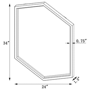 CoasterEveryday - Bledel - Hexagon Shaped Wall Mirror - Gold - 5th Avenue Furniture