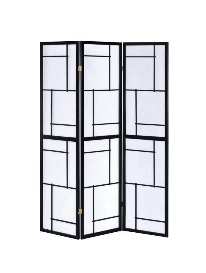 CoasterEveryday - Damis - 3-Panel Folding Floor Screen - Black And White - 5th Avenue Furniture