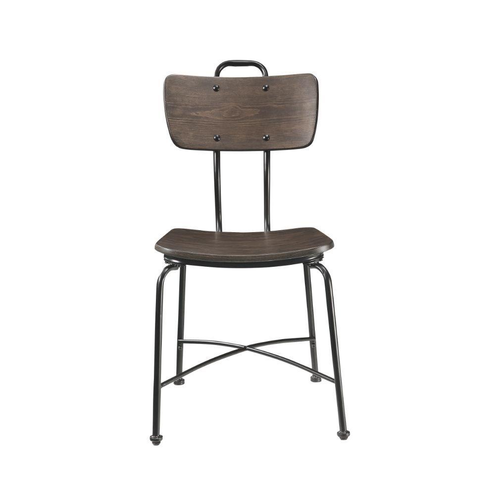 ACME - Garron - Side Chair (Set of 2) - Walnut & Black - 5th Avenue Furniture