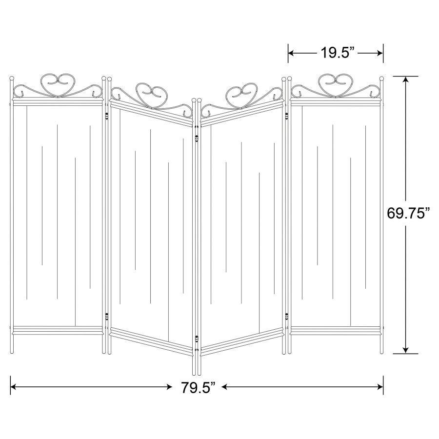 CoasterEveryday - Dove - 4-Panel Folding Screen - Beige And Black - 5th Avenue Furniture