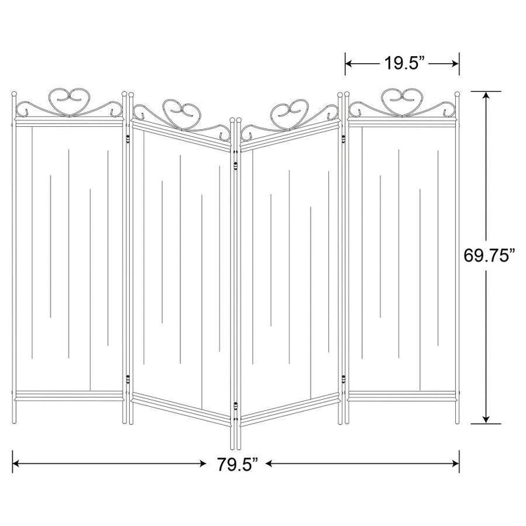 CoasterEveryday - Dove - 4-Panel Folding Screen - Beige And Black - 5th Avenue Furniture