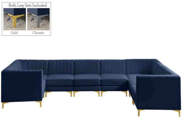 Meridian Furniture - Alina - Modular Sectional 8 Piece - Navy - Fabric - 5th Avenue Furniture
