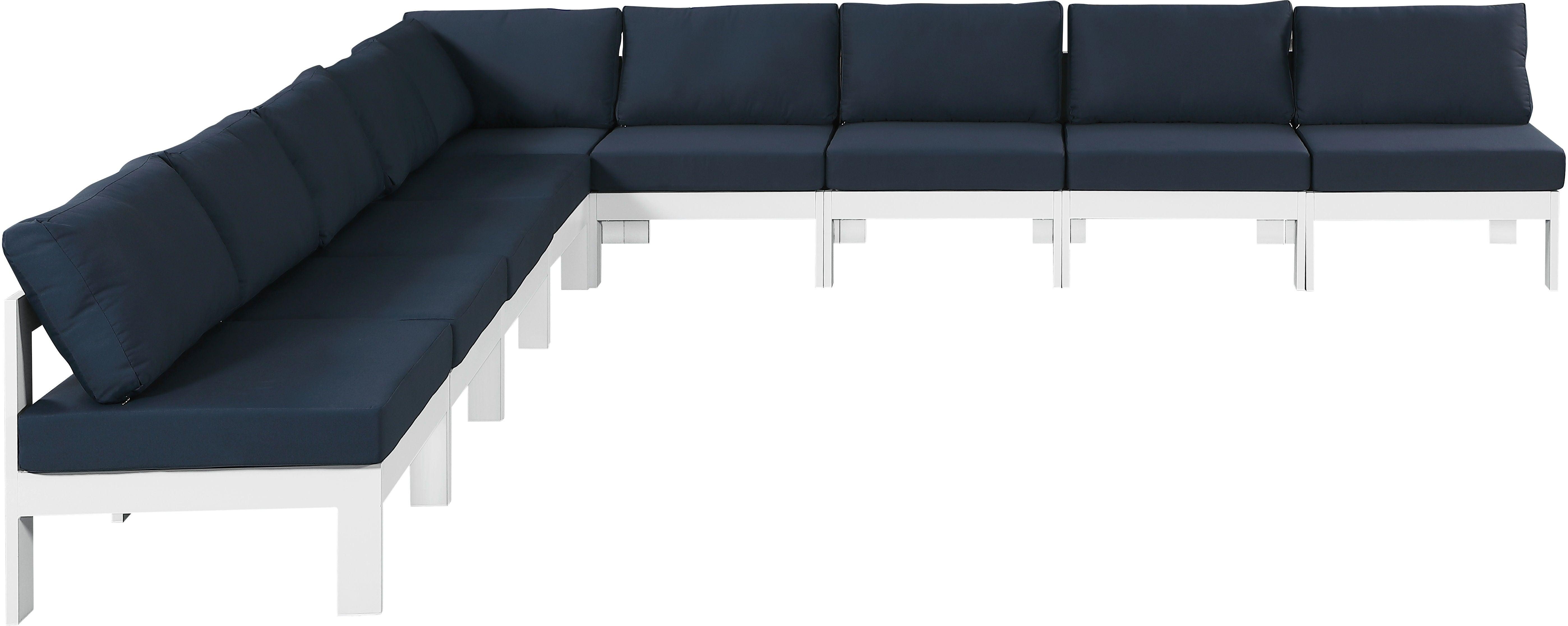Meridian Furniture - Nizuc - Outdoor Patio Modular Sectional 9 Piece - Navy - Fabric - 5th Avenue Furniture